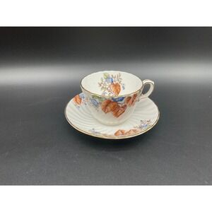 Vintage Aynsley 1375 Teacup and Saucer Set Floral Gold Trim Tea Party Decor